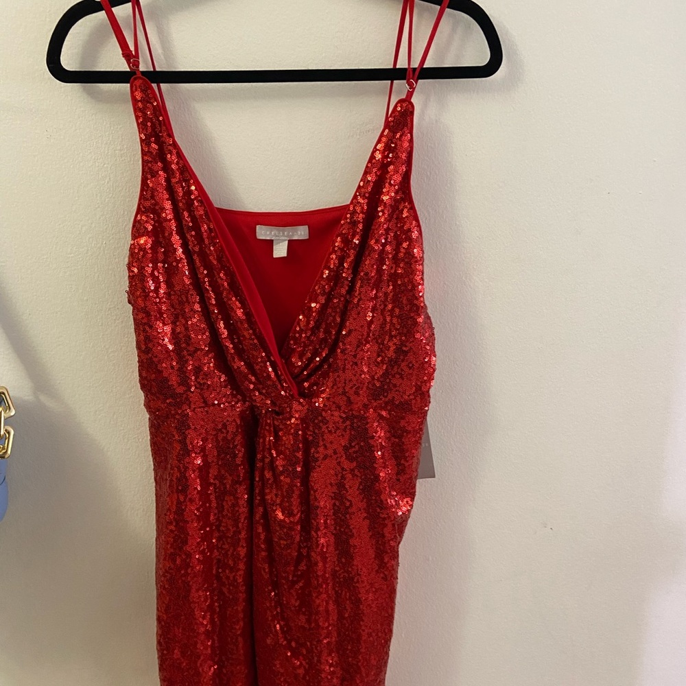 NWT Red Sequin Mini Cocktail Dress